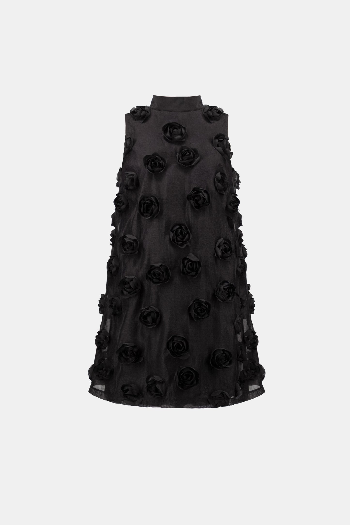 264201 Textured Floral Trapeze Dress