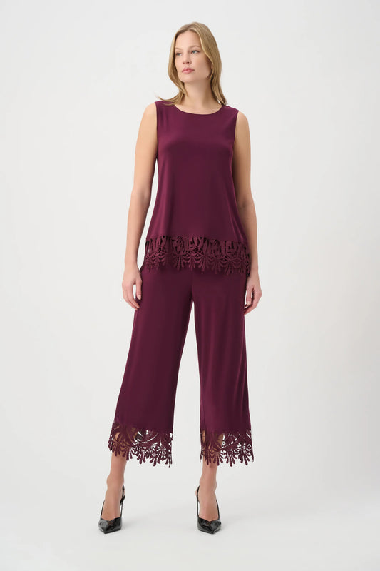 262094W26 Lace Hem Sleeveless Top