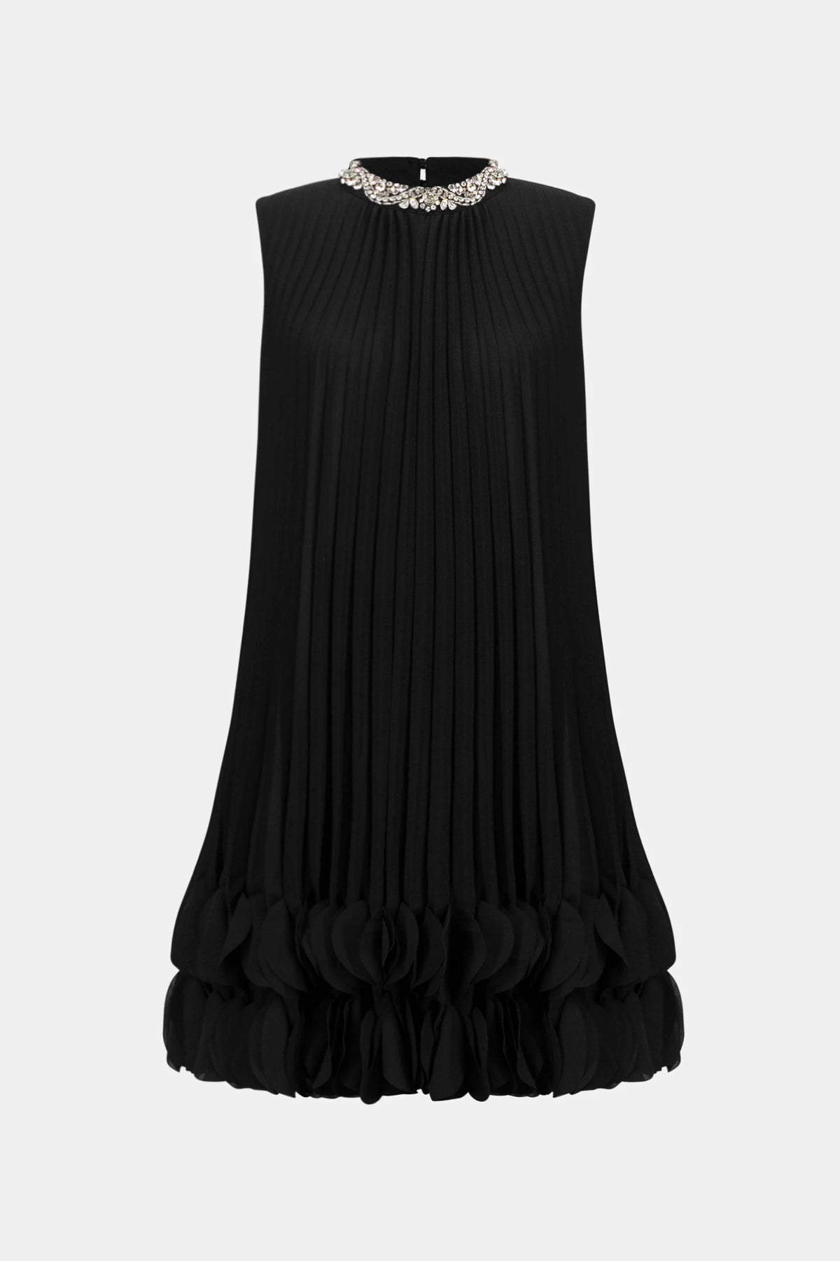 263738 Signature | Pleated Georgette Embellished A-Line Dress