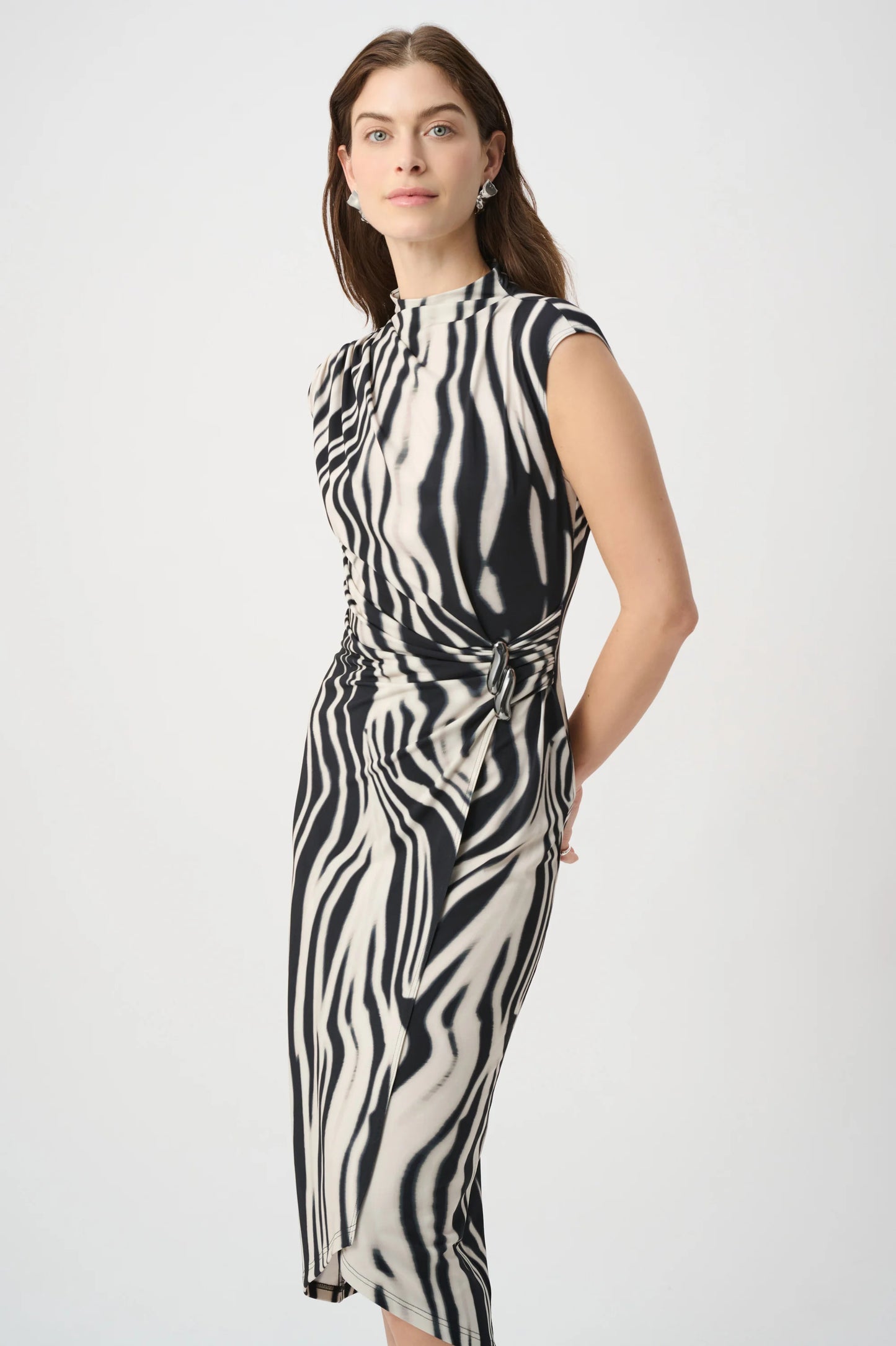 264051  Animal Print Wrap Dress