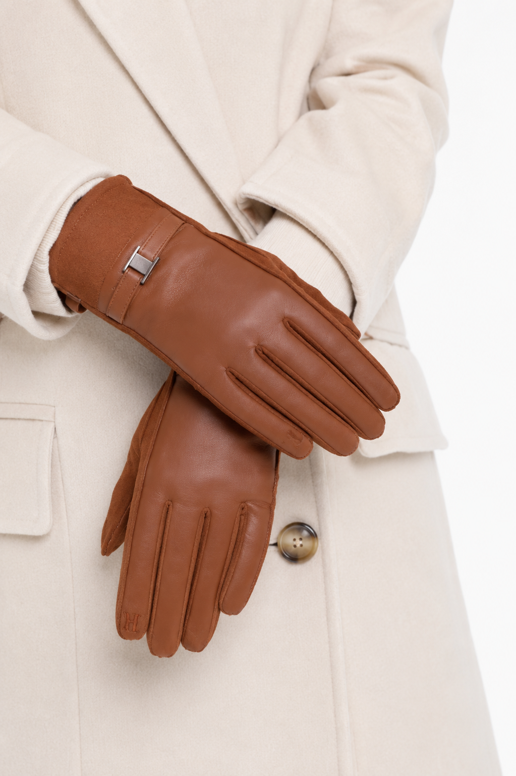 Marnie Faux Suede Gloves – Tan