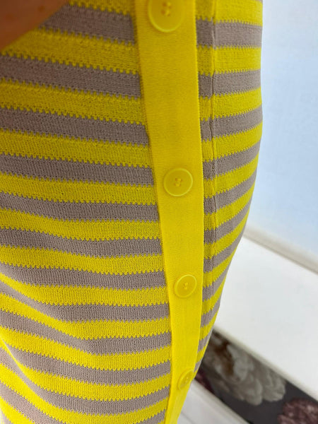Scorzzo lemon/nude striped dress