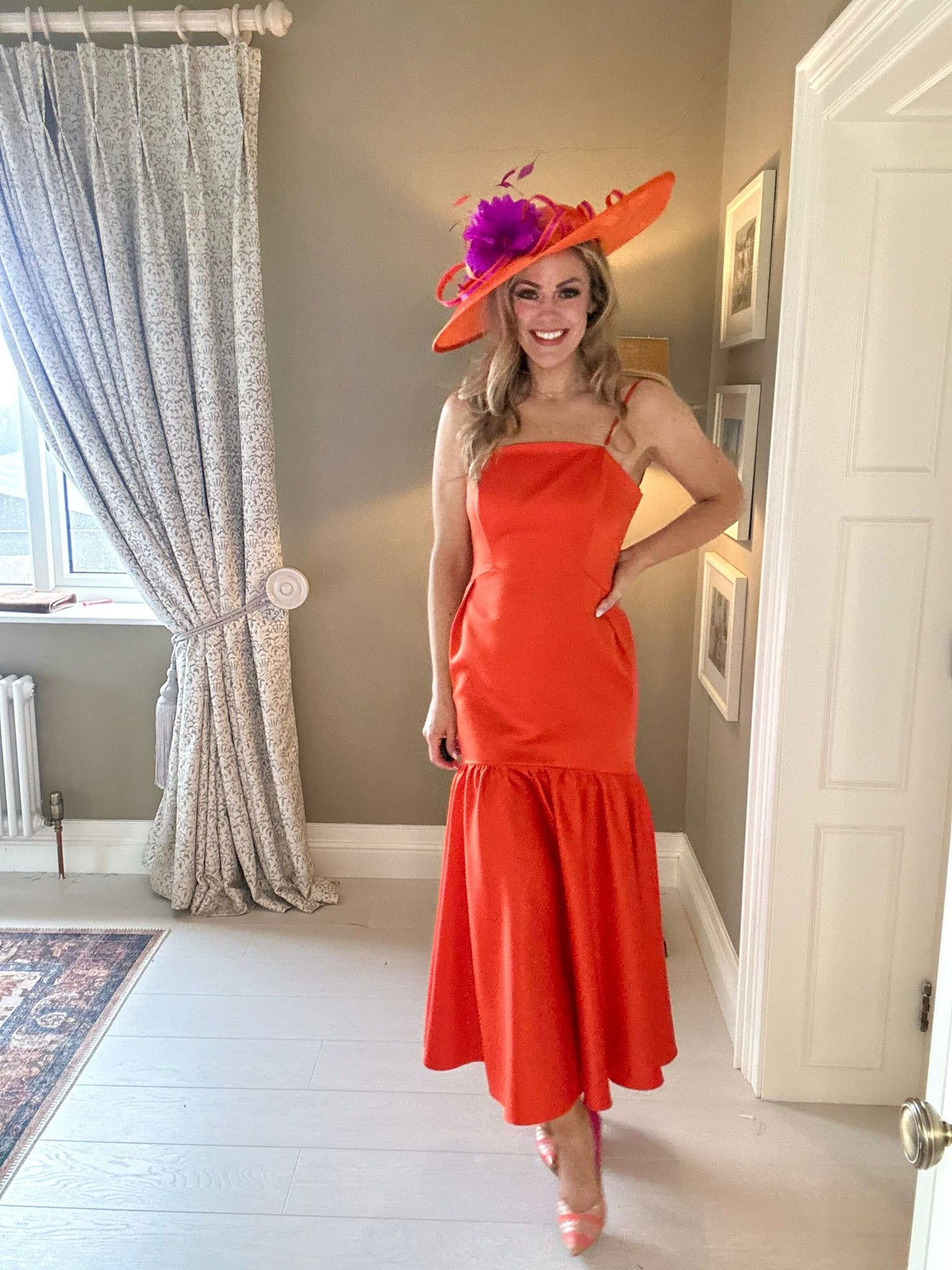 Qui prive designer orange dress