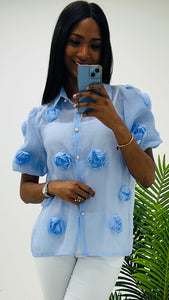 Zen blue blouse
