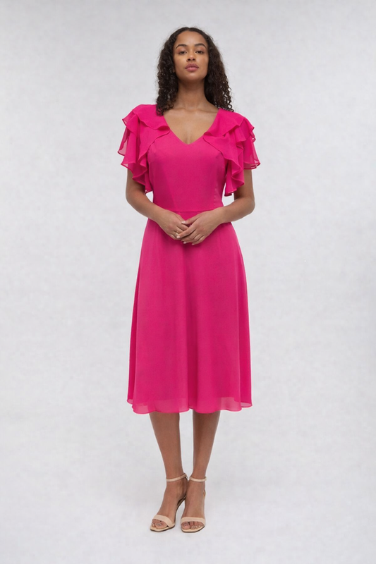 Daisy May Dress – Elegant Ruffle Sleeve Occasion Dress