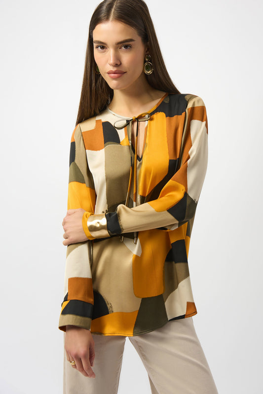 Recycled Satin Abstract Print Straight Tunic
253011