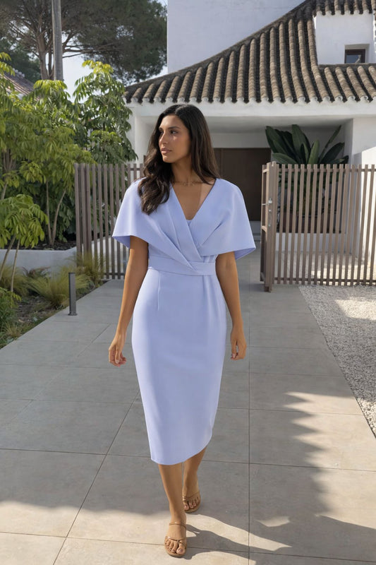 Arggido peri-winkle blue midi dress