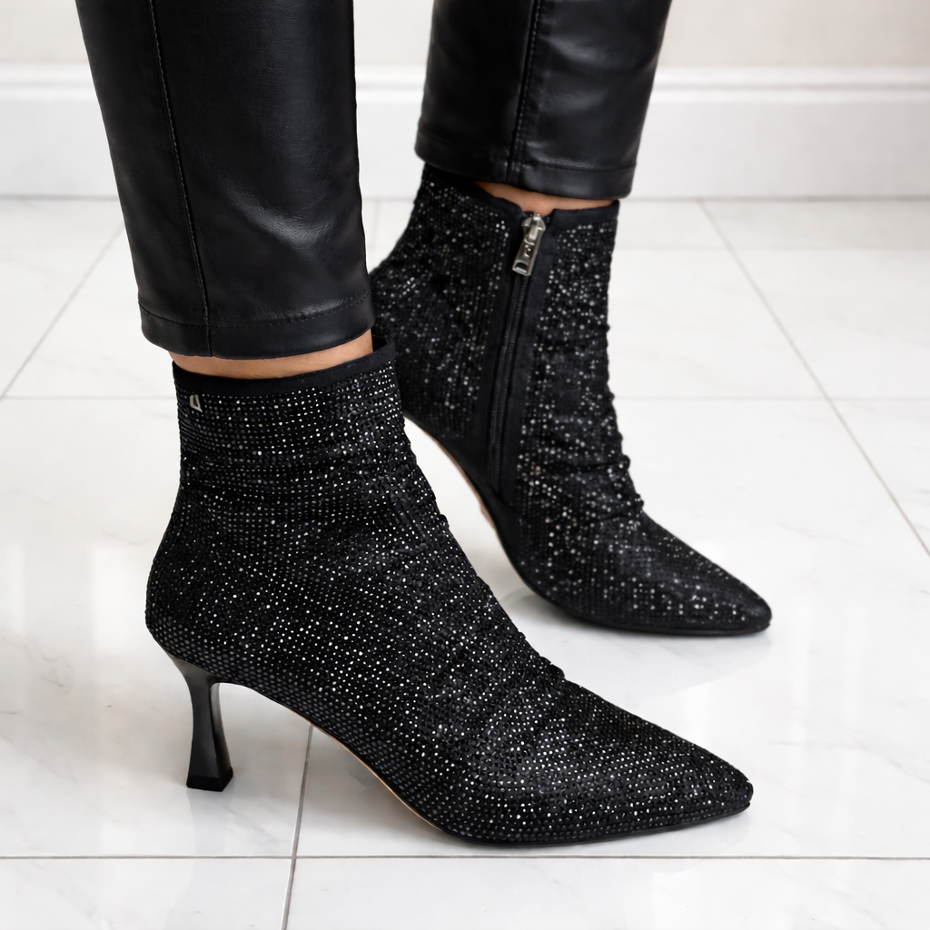Una Healy Piano Picker Boot – Black Diamond Embellished in