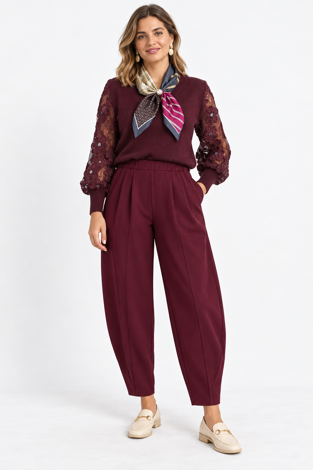 Darling Travel Fabric Balloon Trousers – Berry