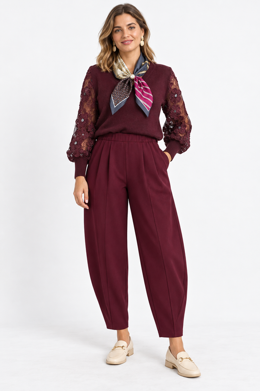 Darling Travel Fabric Balloon Trousers – Berry