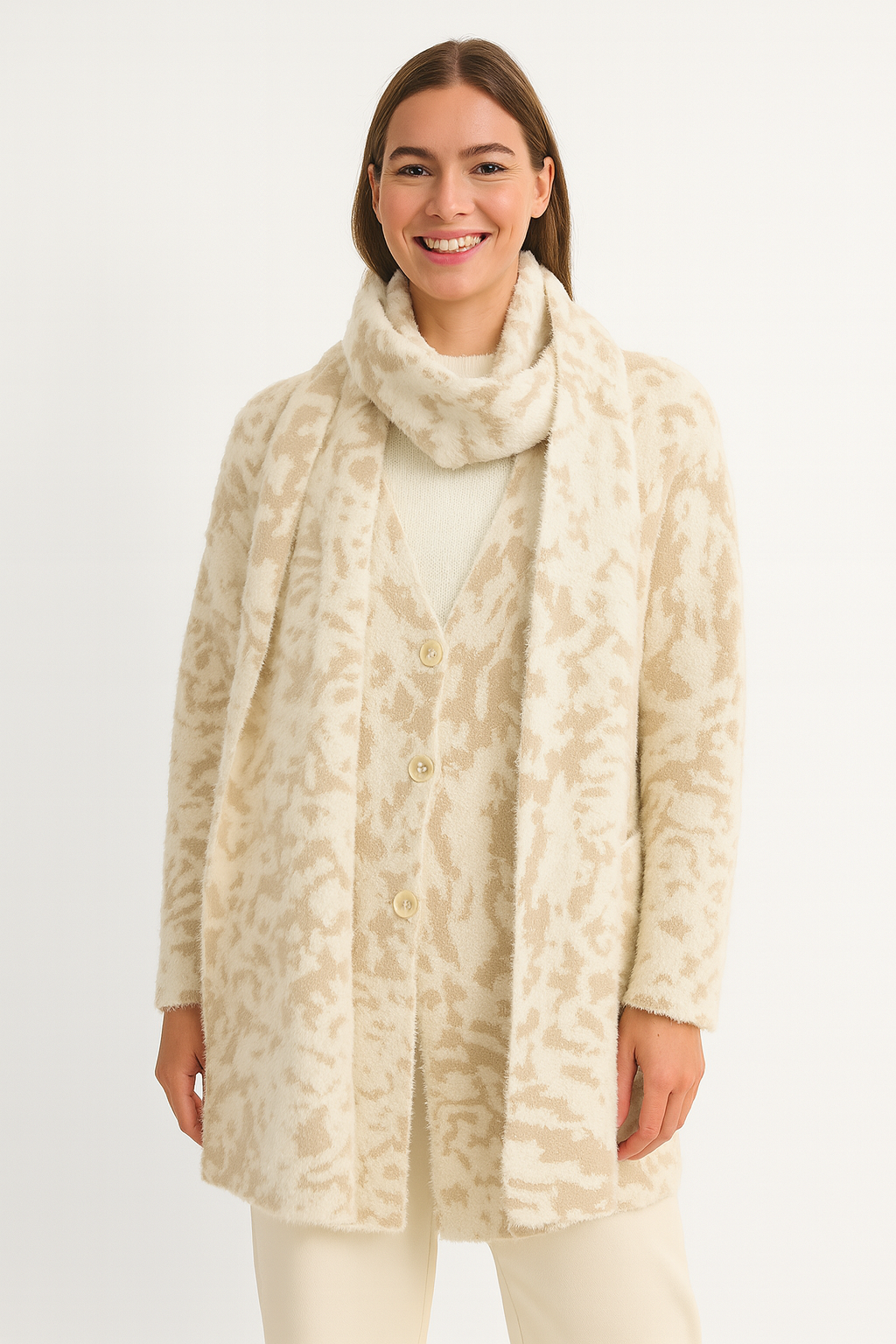 Scorzzo cream/beige luxurious scarf