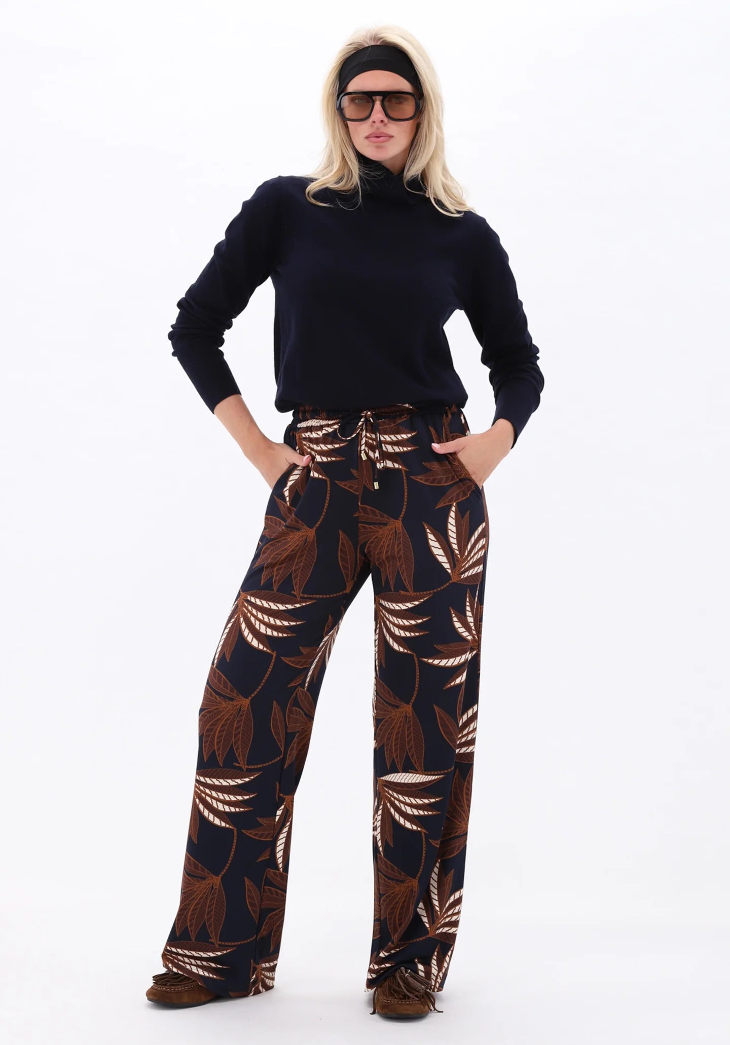 K design trousers with botanical print