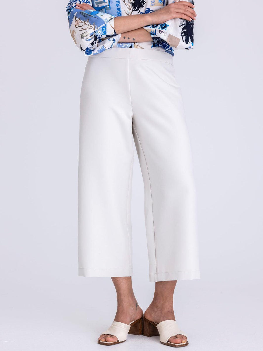 TUZZI cream wide leg trousers