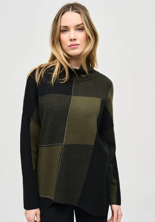 Color-Block Jacquard Knit Pullover 243944