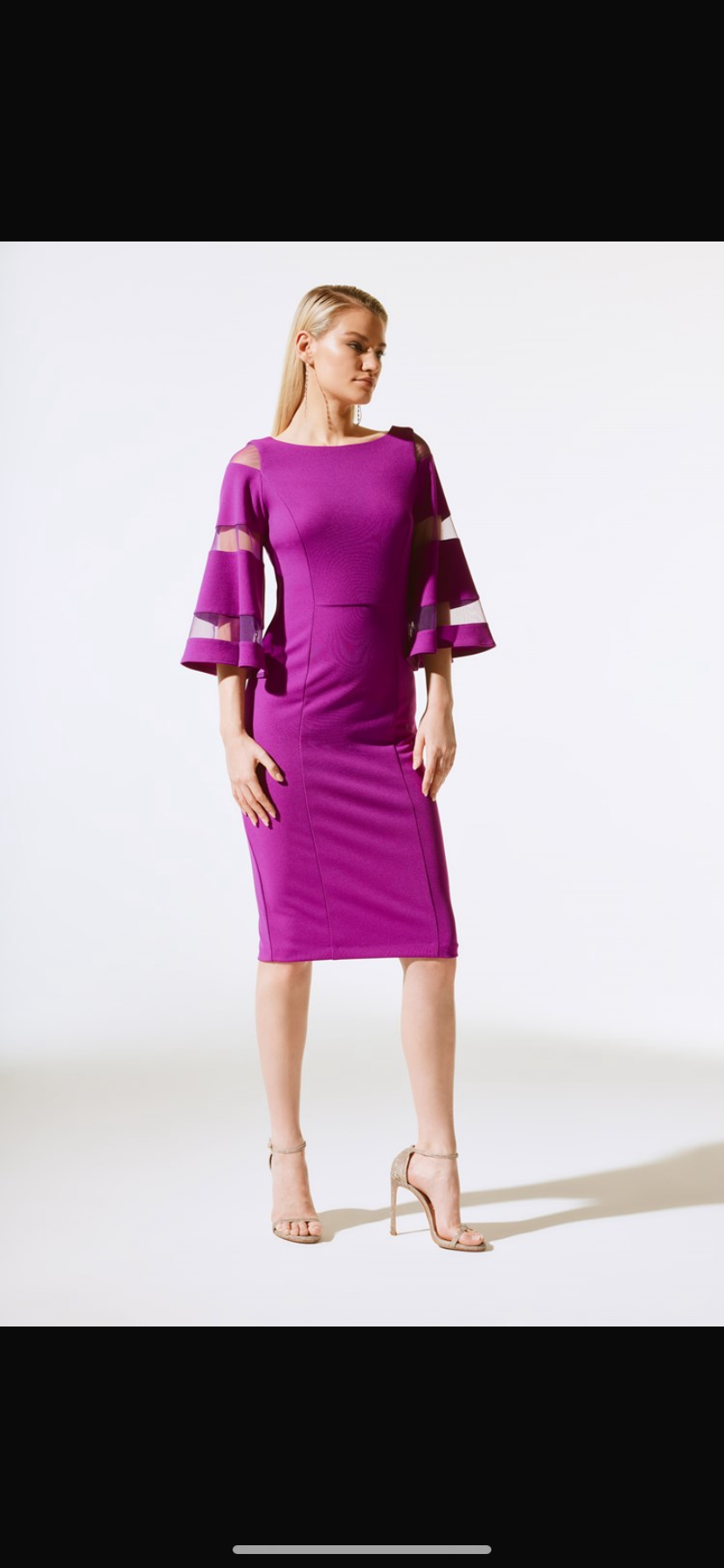 Scuba Crepe with Mesh Sheath Dress 243733