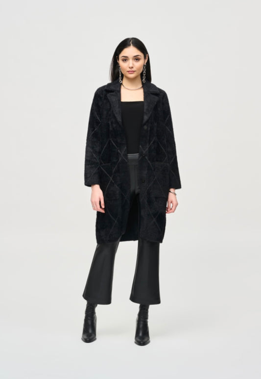 Notched Collar Coat Black