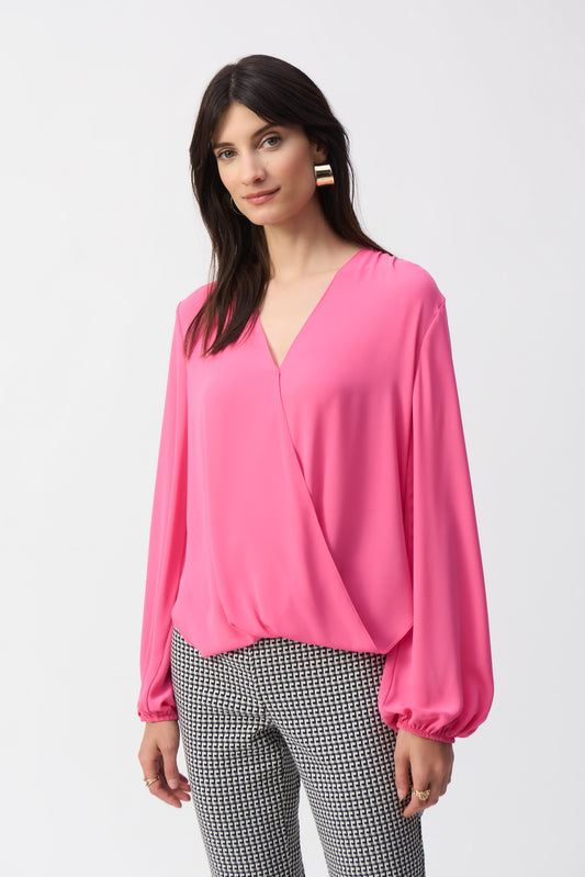 Joseph Ribkoff Georgette Boxy Wrap Top 251172