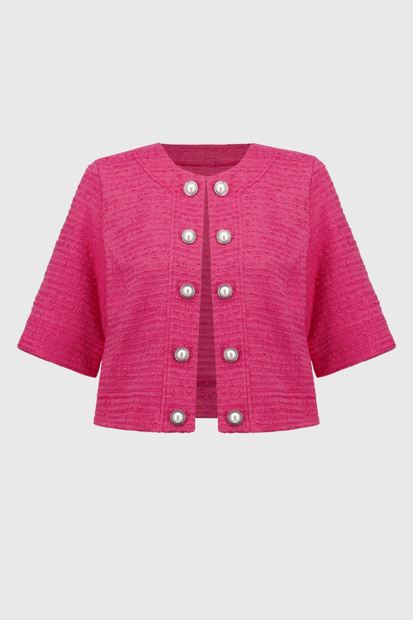 Joseph Ribkoff Bouclé Cropped Jacket With Decorative Buttons