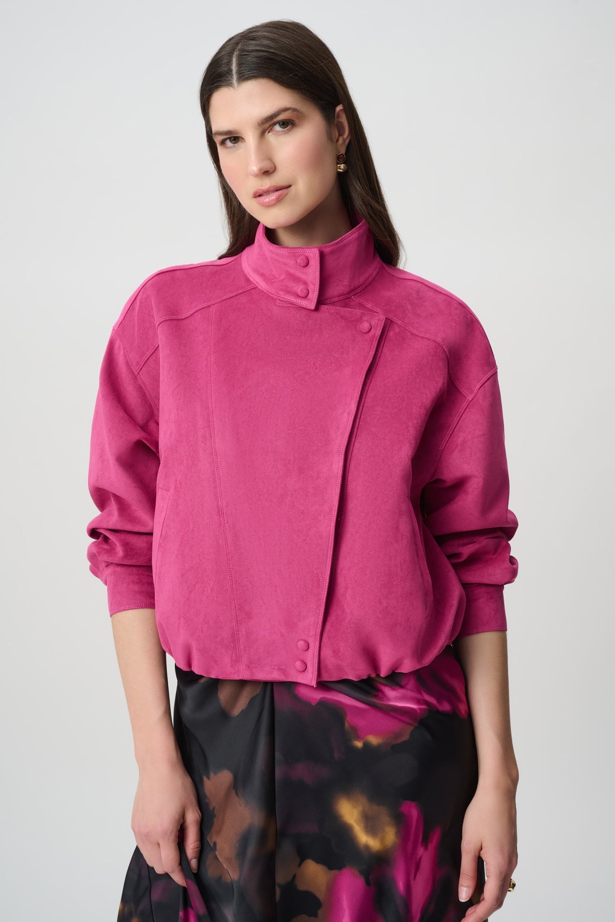 Joseph Ribkoff Pink Suedette-Look Jacket – Style 264970