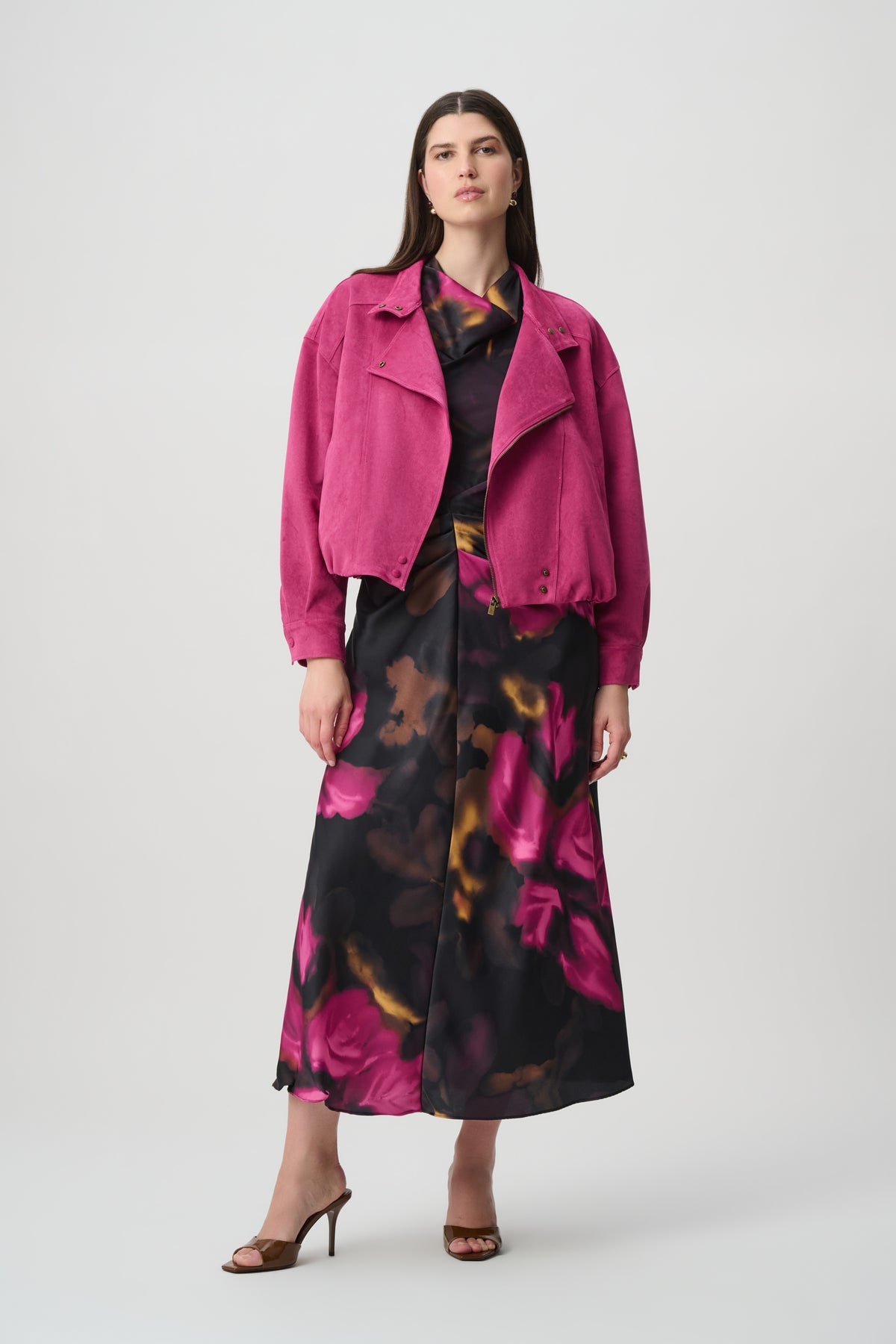 Joseph Ribkoff Pink Suedette-Look Jacket – Style 264970