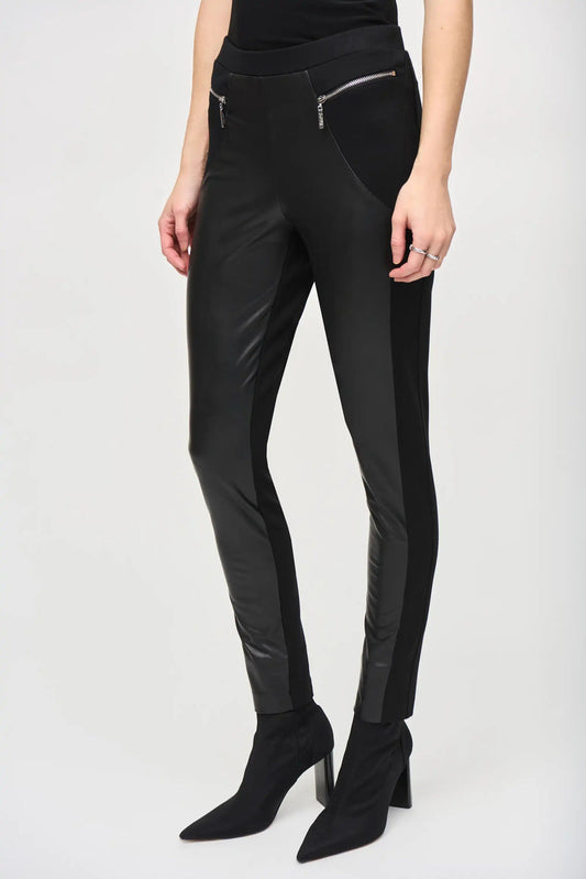 253041 pleather jersey pull on trousers Joseph ribkoff.