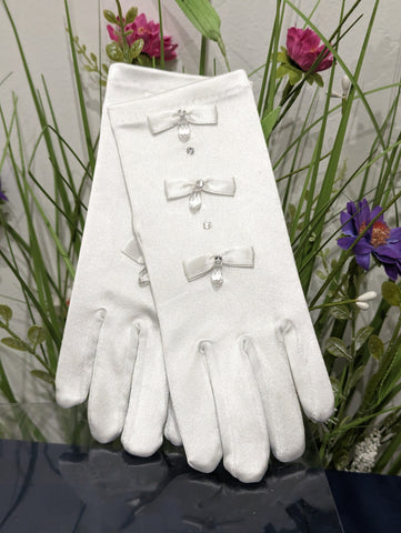3 bow first communion glove