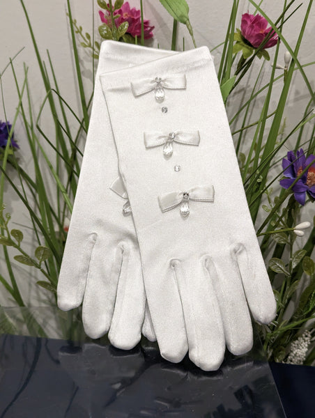 3 bow first communion glove