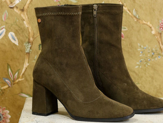 Rena green suede boot.