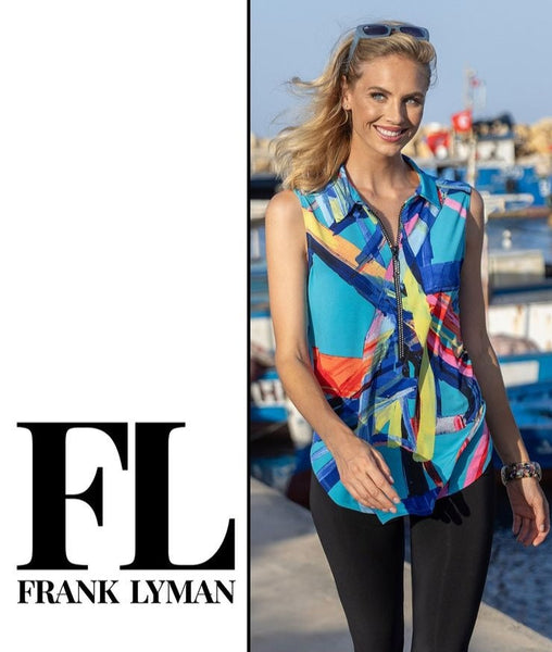 Frank lyman printed zip top