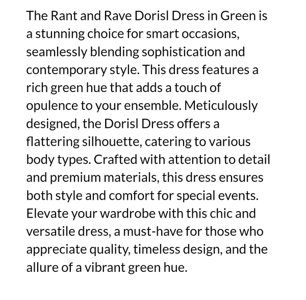 Doris green dress