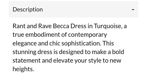 Becca turquoise dress