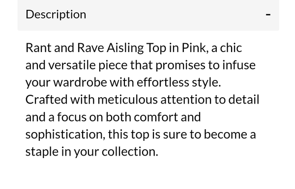 Aisling  pink top