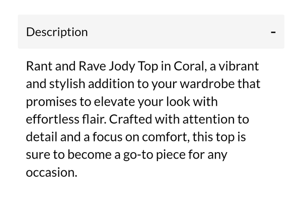 Jody  coral top