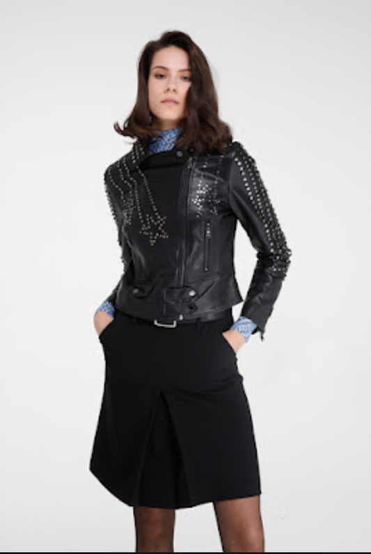 Goa Goa faux leather biker jacket