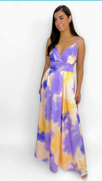 Lola purple print dress