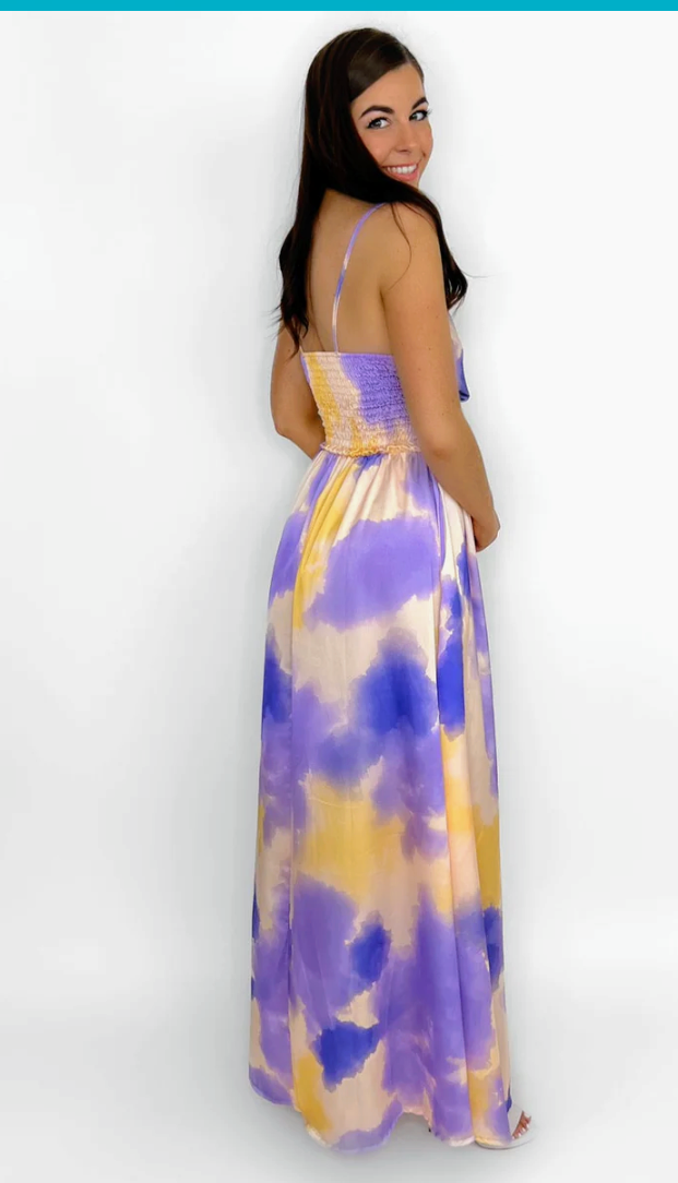 Lola purple print dress