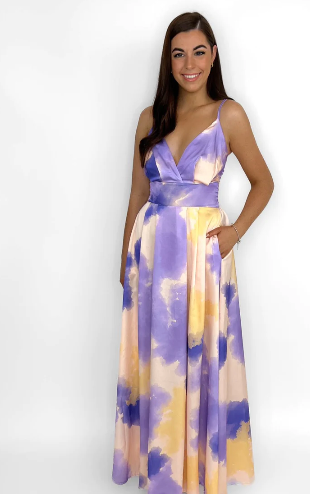 Lola purple print dress