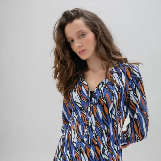 Marble 7690 cobalt blue blouse