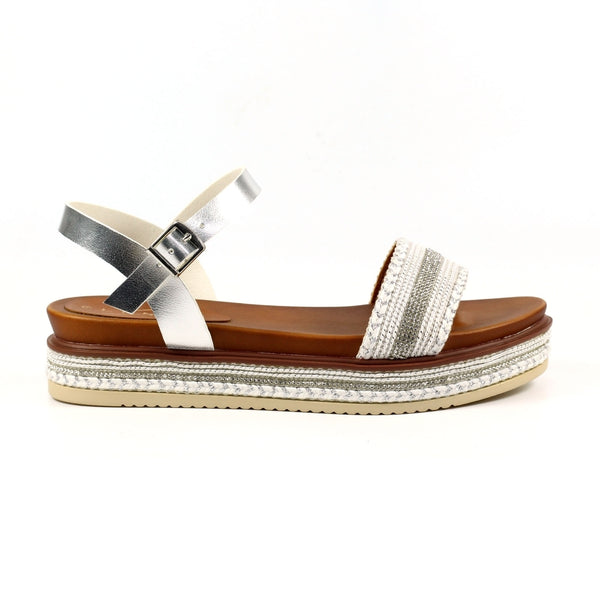 Frazer white/silver sandals