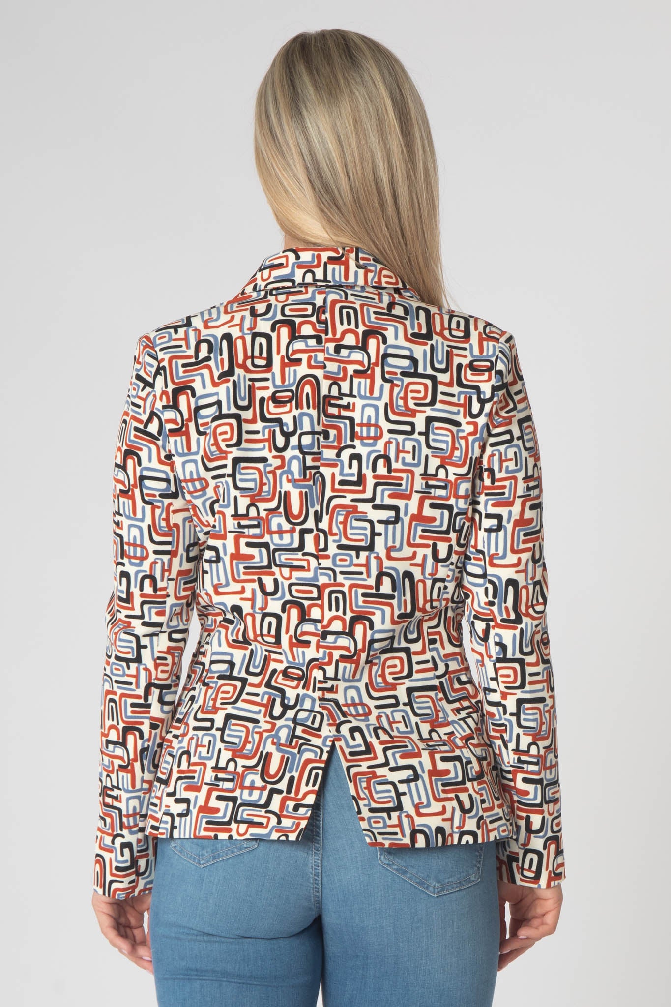 Lottie double breasted blazer cream/orange