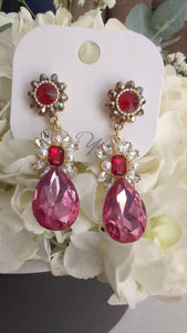 Large pink fashion earrings