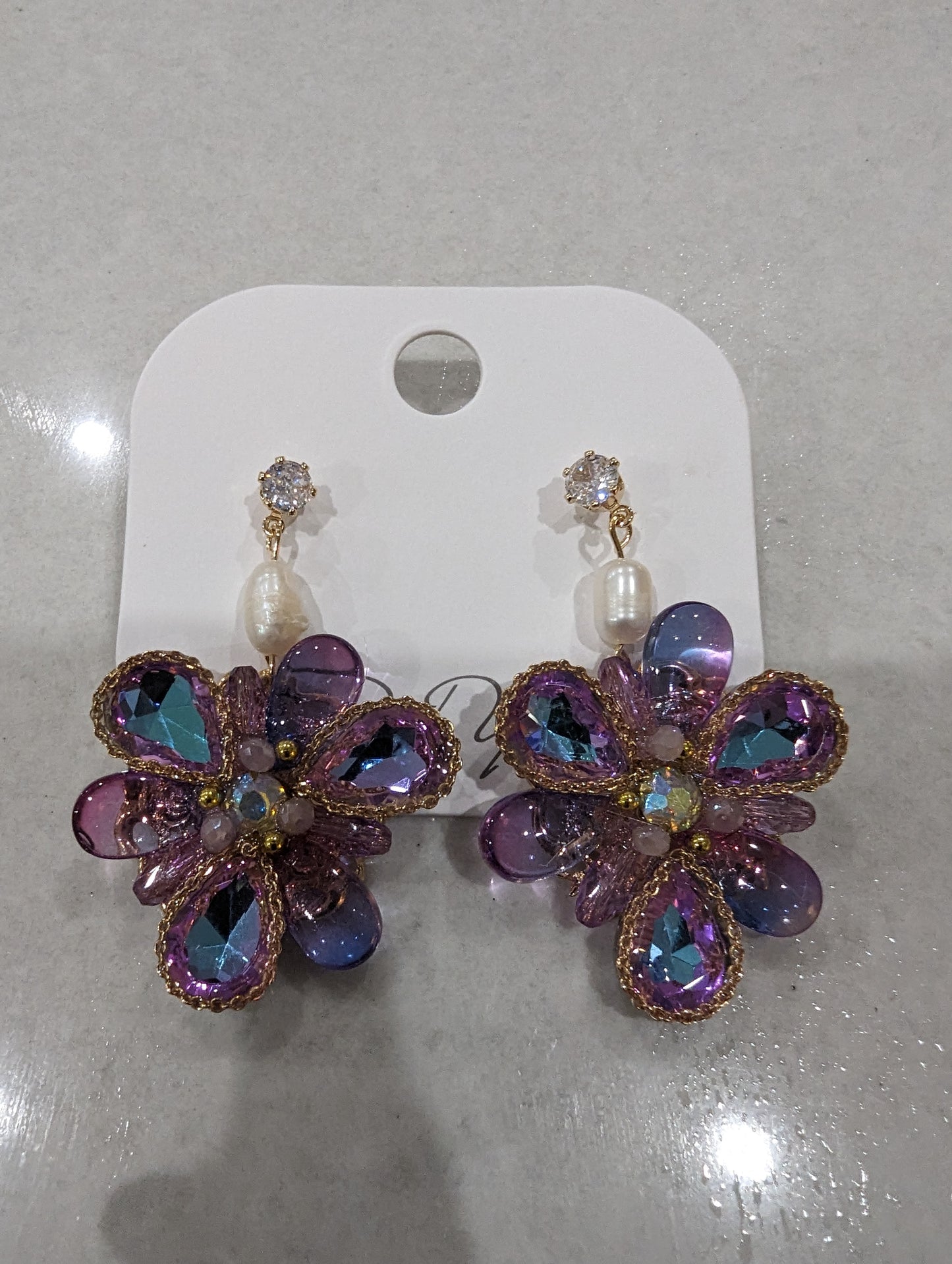 Lilac/blue earrings