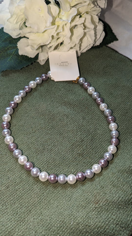 Grey mixed pearl necklace