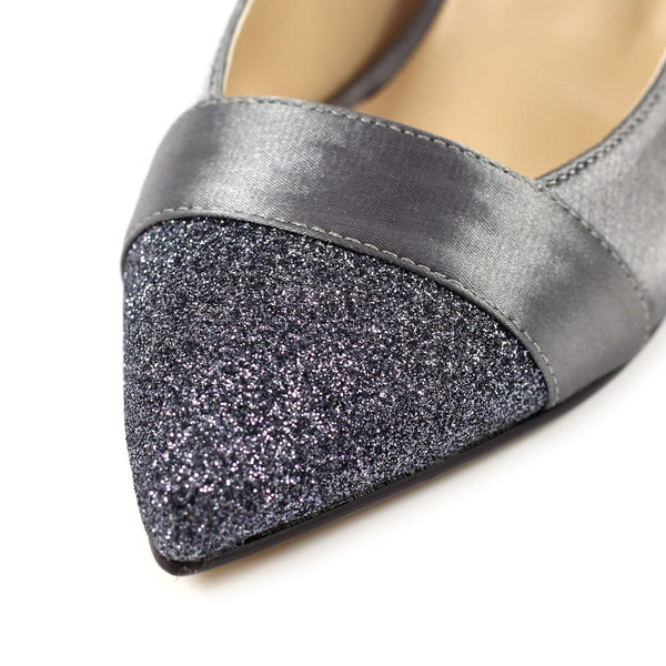 Rowena dark grey slingback Court shoe.