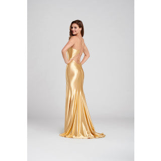 Stunning fitted gold Ellie wilde dress