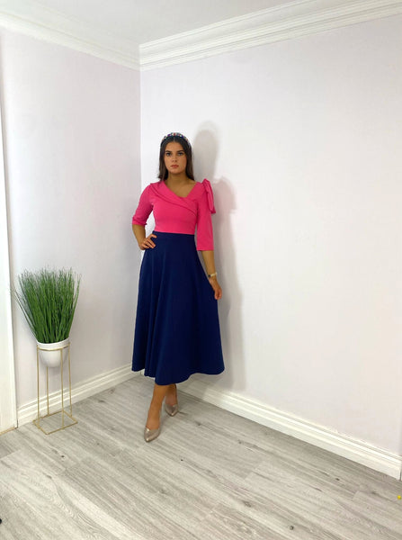 Lana pink/navy dress
