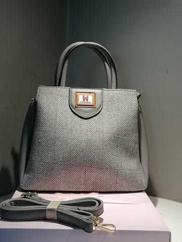 light grey herringbone handbag 8006