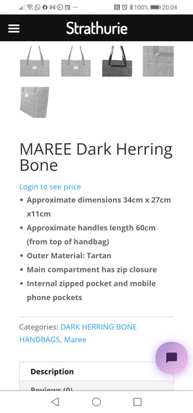 large herringbone dark grey bag