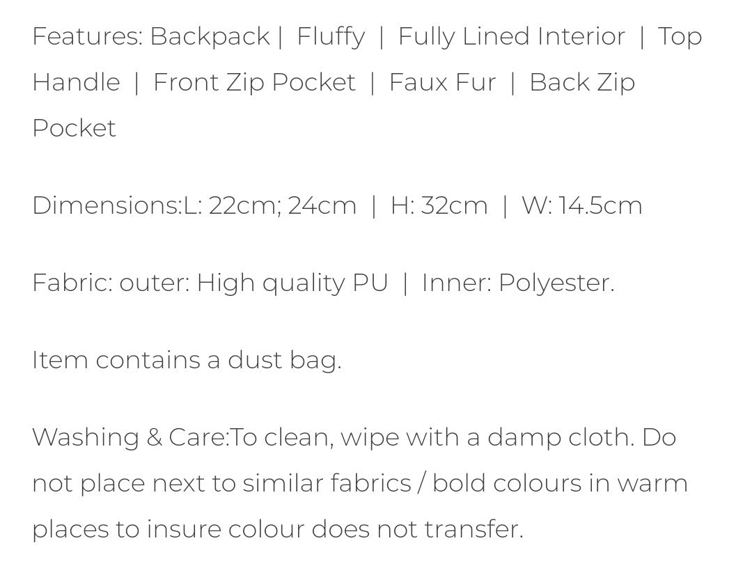 fluffy bagpack