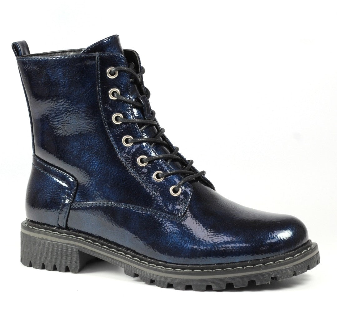 Nala navy patent boot